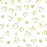 seamless valentine pattern background with glitter yellow and green heart , wink pattern vector