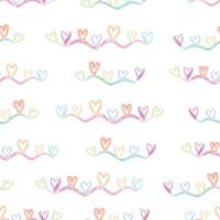 seamless valentine day pattern background with cute heart line  , valentine card vector