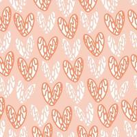 seamless valentine day pattern background with hand draw heart , valentine card vector