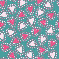 seamless valentine day pattern background with doodle heart like a sunny , valentine card vector