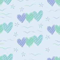 seamless  cute valentine day pattern background with hand draw heart , valentine card vector