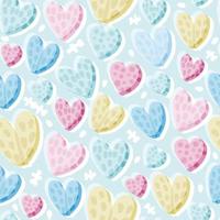 seamless valentine day pattern background with mixed colourful hand draw heart , valentine card vector