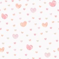 Printseamless cute valentine day pattern background with watercolour heart shape , valentine card vector