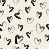 seamless valentine pattern  background with monohrome heart  , hand draw pattern vector