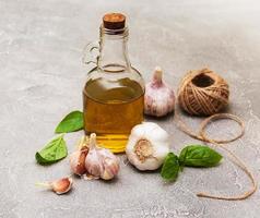 Bottle with olive oil photo