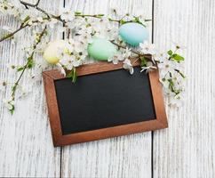 Easter eggs and greeting card photo