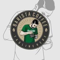 barista haciendo la plantilla de logotipo de café.eps vector