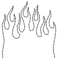 Fire vector outline wire barbed