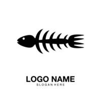 Logo fish food minimalist icon vector symbol flat design