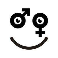 símbolo hombres y mujeres sonrisa emoción vector