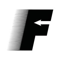 logotipo letra f flecha minimalista icono vector símbolo diseño plano