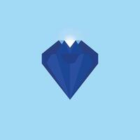 logo iceberg diamante minimalista icono vector símbolo diseño plano