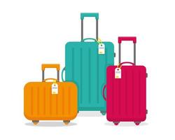 Bright travel suitcasesn. vector