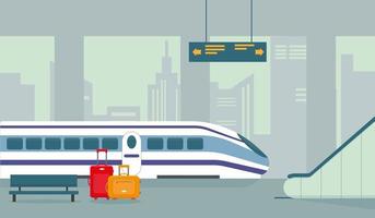 Train station, subway or underground platform vector