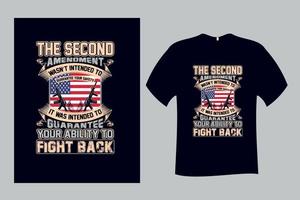 US Army Second Amendment T-Shirt Design Template vector