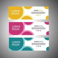 Collection of horizontal business banners or banners set vector templates. clean modern geometric abstract background layout for site design. simple creative cover header. in rectangle