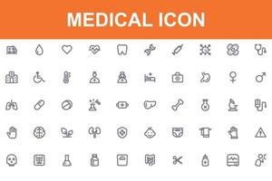 establecer el símbolo del icono de la aplicación médica del paquete vector