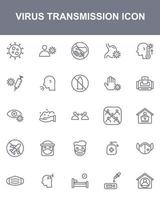 virus sick icon set pack bundle vector