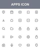 paquete de paquete de conjunto de iconos de aplicación simple vector