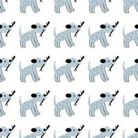 Seamless vector pattern with cute dogs for typography poster, card, label, brochure, flyer, page, banner design. Vector illustration.