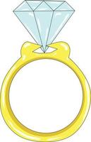 Gold ring with diamond vector