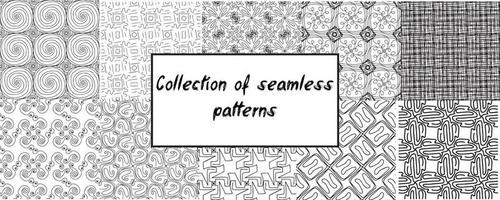 Collection  of seamless abstract pattern vector