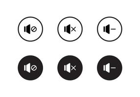 Mute Speaker, No Audio, Off Sound Icon Set Collection vector
