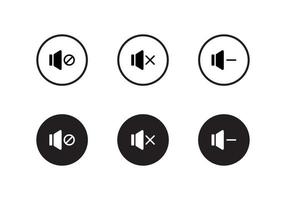 Mute Speaker, No Audio, Off Sound Icon Set Collection vector