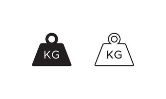 peso kg, vector de icono de masa