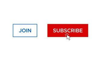 Join and Subscribe Button Icon Vector