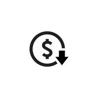 Cost Reduction Icon Vector in Line Style. Reduce Costs Sign Symbol