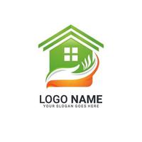 Abstract Modern House Combined with Hand Shape Logo Design. vector