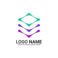 Abstract digital technology symbol logo design. Editable logo design vector