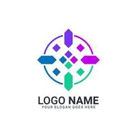 diseño de logotipo de símbolo de tecnología digital abstracta. diseño de logotipo editable vector