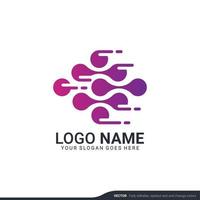 Creative abstract digital technology symbol logo design. Editable vector illustration logo design