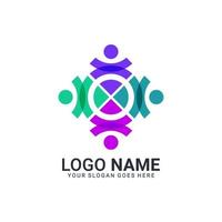 Abstract digital technology symbol logo design. Editable logo design vector