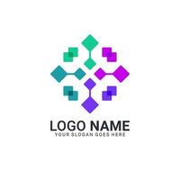 Abstract digital technology symbol logo design. Editable logo design vector