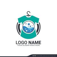 Modern laundry services logo design. Editable logo design vector