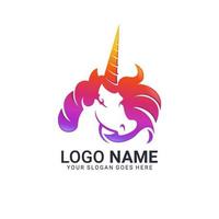 Simple Pegasus Head Logo Design. vector