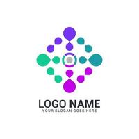 Abstract digital technology symbol logo design. Editable logo design vector