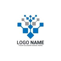 Abstract digital technology symbol logo design. Editable logo design vector