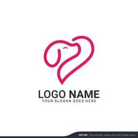 diseño de logotipo de cuidado de mascotas. diseño moderno de logotipo editable vector