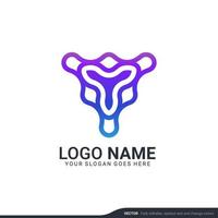 diseño de logotipo de símbolo de tecnología digital abstracto creativo. vector
