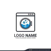 Modern laundry services logo design. Editable logo design vector