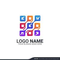 Creative abstract digital technology symbol logo design. vector