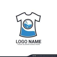 Modern laundry services logo design. Editable logo design vector