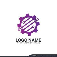 Creative abstract digital technology symbol logo design. Editable vector illustration logo design