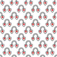 Seamless pattern with Headphones in the shape of a heart. vector