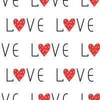 Seamless pattern with Love and Hearts vector