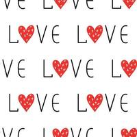 Seamless pattern with Love and Hearts vector